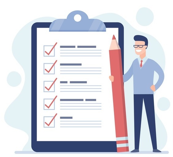 Man Checking Giant Check list image