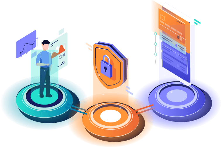 User data, security shield, data display image
