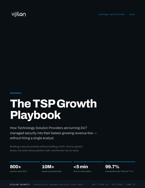 Cover of The TSP Growth Playbook — Vijilan partner whitepaper
